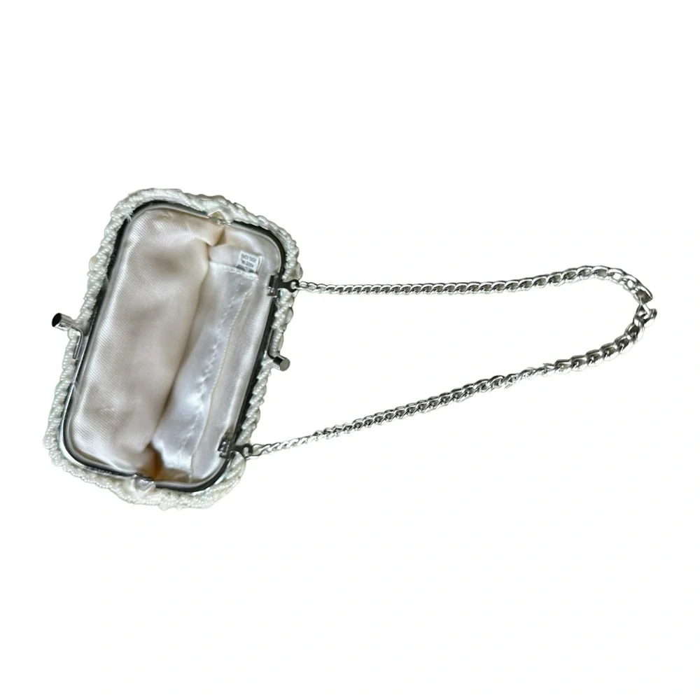 Vintage Beaded & Sequined Evening or Wedding Clutch Wristlet Hand Beaded - Picture 3 of 11